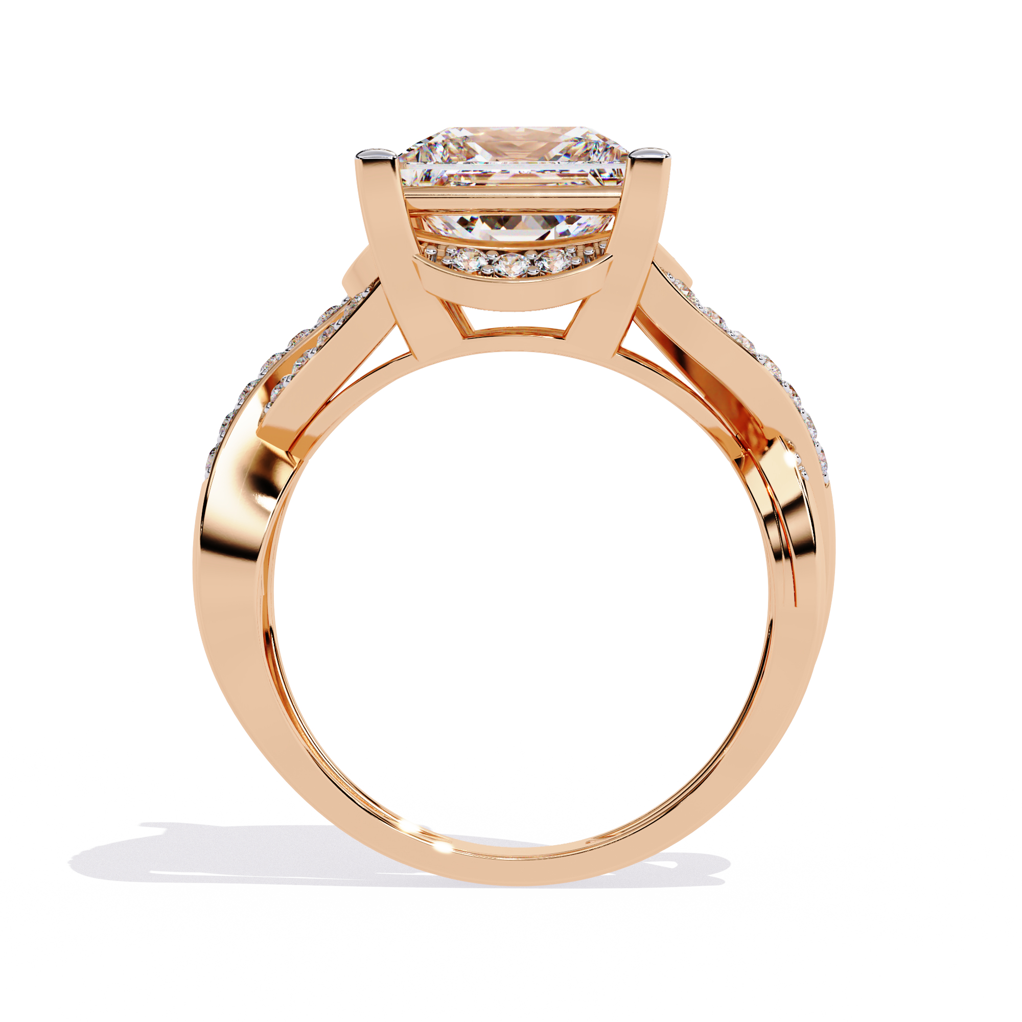 3.47 CT Halo Lab Grown Diamond Ring – 14K Yellow Gold